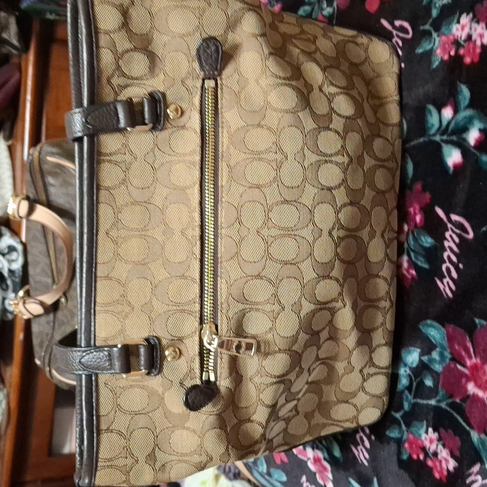 Brown Patterned Tote Bag - image 2